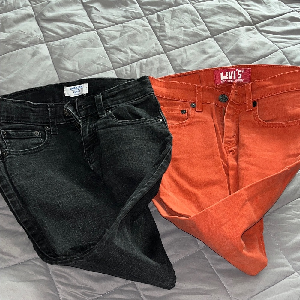 Levi's Black and Orange Denim Duo